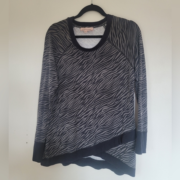Philosophy L Zebra long sleeve top 97% modal - Picture 2 of 7